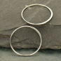 Sterling Silver Half Hammered Circle Jewelry Link 28mm