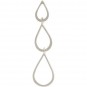 Jewelry Supplies - Three Teardrops Silver Links 44x11mm