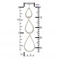 Jewelry Supplies - Three Teardrops Silver Links 44x11mm