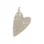 Sterling Silver Hammer Finish Heart Charm 18x11mm