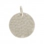 Sterling Silver Hammer Finish Round Pendant 19x15mm