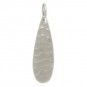 Sterling Silver Hammered Teardrop Pendant 23x6mm