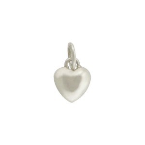 Sterling Silver Puffed Heart Charm - Small 12x7mm