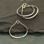 Sterling Silver Wide Bottom Teardrop Link with Loop 20x19mm