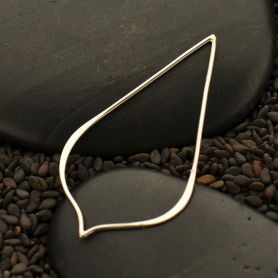 Jewelry Parts - Large Pointed Teardrop Silver Links 36x18mm