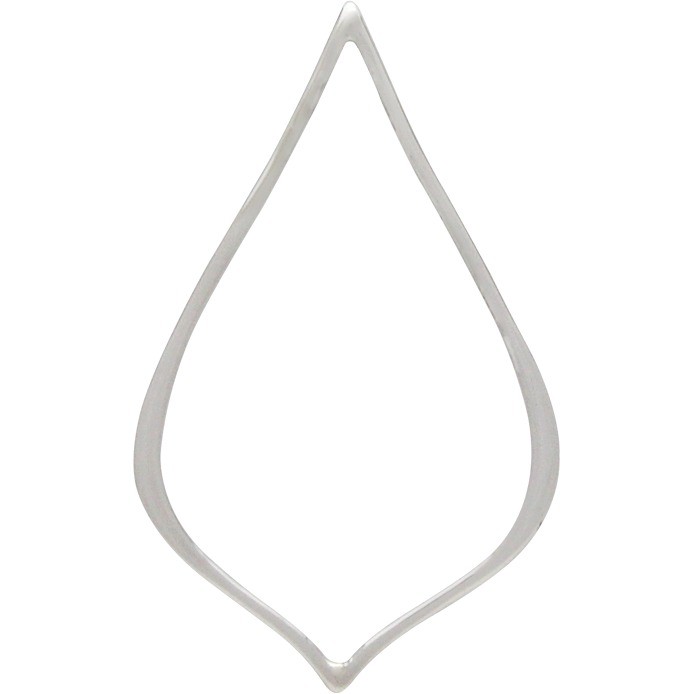 Jewelry Parts - Small Pointed Teardrop Silver Links 26x14mm