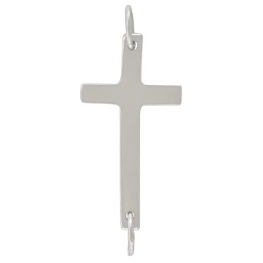 Jewelry Supplies - Cross Pendant Silver Links 12x23mm