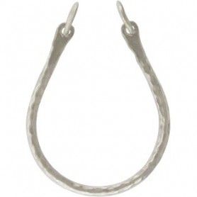 Sterling Silver Hammered U Shape Pendant Festoon 25x19mm