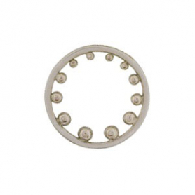 Sterling Silver Circle Link with Granulation 14x14mm