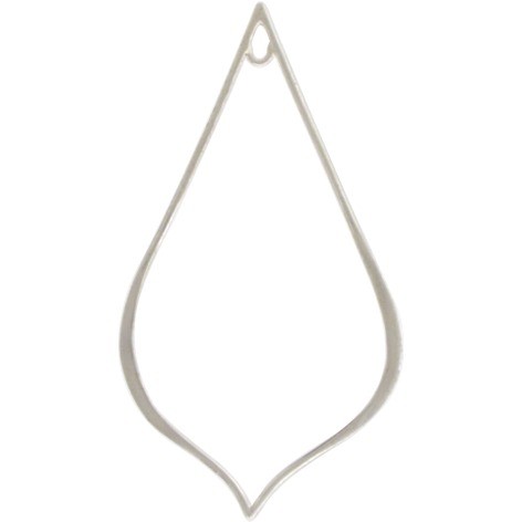 Sterling Silver Large Pointed Teardrop Link 39x22mm
