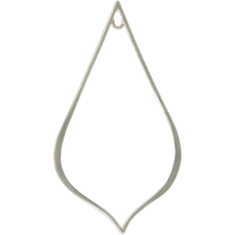 Sterling Silver Large Pointed Teardrop Link 39x22mm