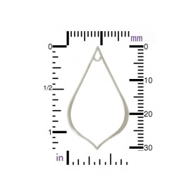 Sterling Silver Medium Pointed Teardrop Link 30x18mm