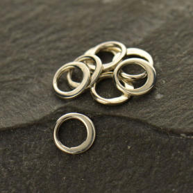 Sterling Silver Tiny Half Hammered Circle Links 6mm