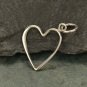 Sterling Silver Open Heart Charm - Medium 19x12mm