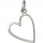 Sterling Silver Open Heart Charm - Medium 19x12mm