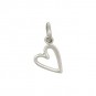 Sterling Silver Open Heart Charm - Small 14x7mm