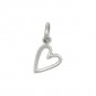 Sterling Silver Open Heart Charm - Small 14x7mm