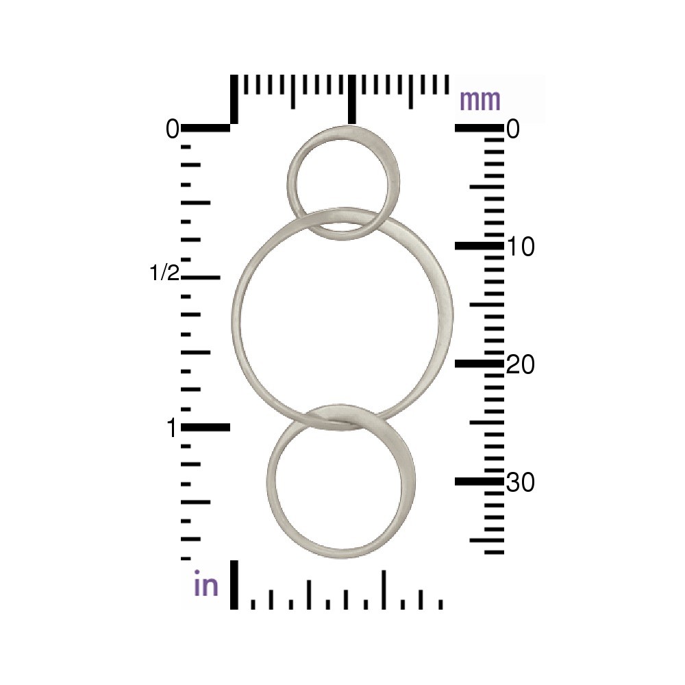 Jewelry Supplies Three Circles Finding Silver Links