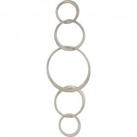 Sterling Silver Five Circles of Life Link 18x55mm