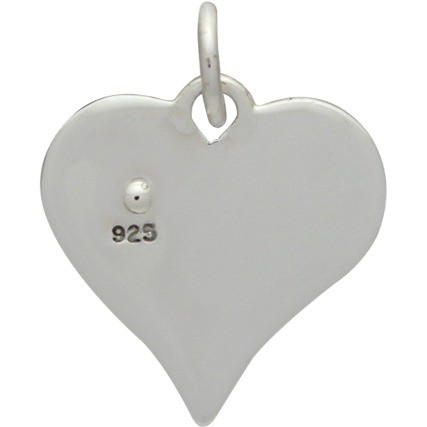 Silver Heart Pendant with Riveted Bronze Heart 18x14mm