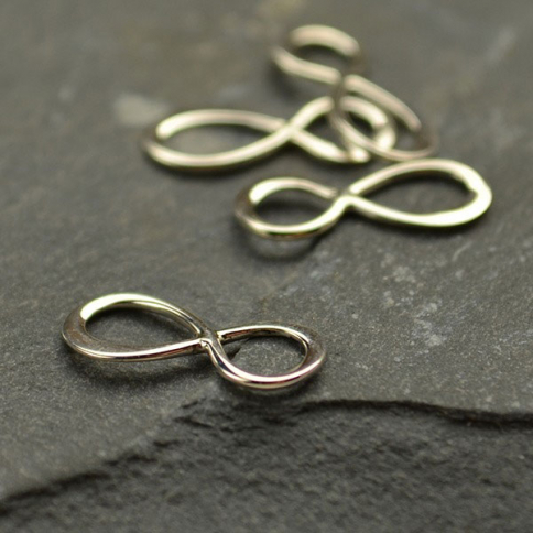 Jewelry Supplies - Small Infinity Charm Silver Links 5x13mm