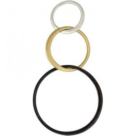 Mixed Metal Three Graduated Circles Link 37x19mm