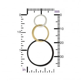 Mixed Metal Three Graduated Circles Link 37x19mm