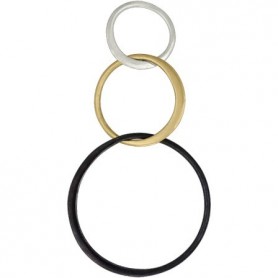 Mixed Metal Three Graduated Circles Link 37x19mm