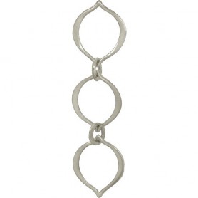 Sterling Silver Three Arabesque Link 12x43mm