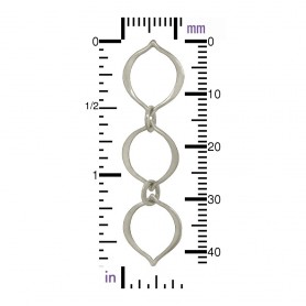 Sterling Silver Three Arabesque Link 12x43mm