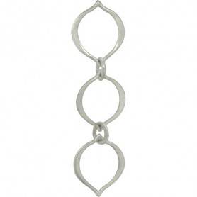 Sterling Silver Three Arabesque Link 12x43mm