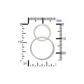 Sterling Silver Two Circles of Life Charm Link 17x27mm