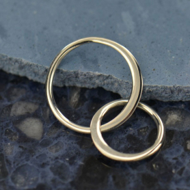 Sterling Silver Two Circles of Life Link 19x12mm