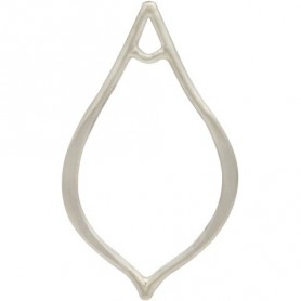 Sterling Silver Pointed Teardrop Link with Loop 20x12mm