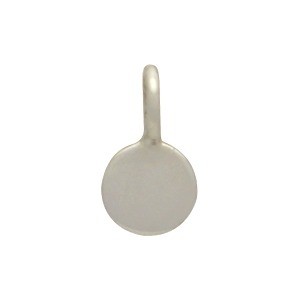 Sterling Silver Tiny Flat Circle Dangle Charm 7x4mm