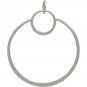 Sterling Silver Circle Pendant - Openwork Eclipse 34x28mm