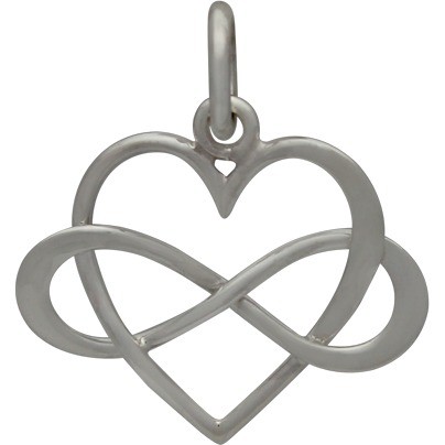 Sterling Silver Infinity Heart Pendant 18x16mm