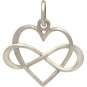 Sterling Silver Infinity Heart Pendant 18x16mm