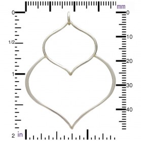 Sterling Silver Double Lotus Petal Pendant 48x36mm