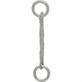 Small Hammered Bar Silver Links 24x1mm side