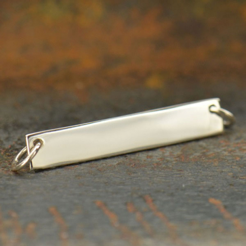 Jewelry Supplies - Stamping Blank Bar Silver Pendant 7x30mm