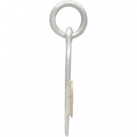 Sterling Silver Open Heart Charm with Bronze Heart 18x12mm