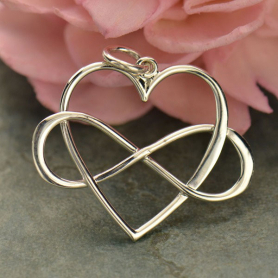 Sterling Silver Infinity Heart Pendant - Large 22x22mm