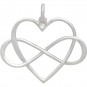 Sterling Silver Infinity Heart Pendant - Large 22x22mm