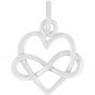 Sterling Silver Infinity Heart Pendant - Tiny 14x10mm