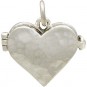 Sterling Silver Heart Locket with Hammered Finish 17x17mm