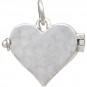 Sterling Silver Heart Locket with Hammered Finish 17x17mm