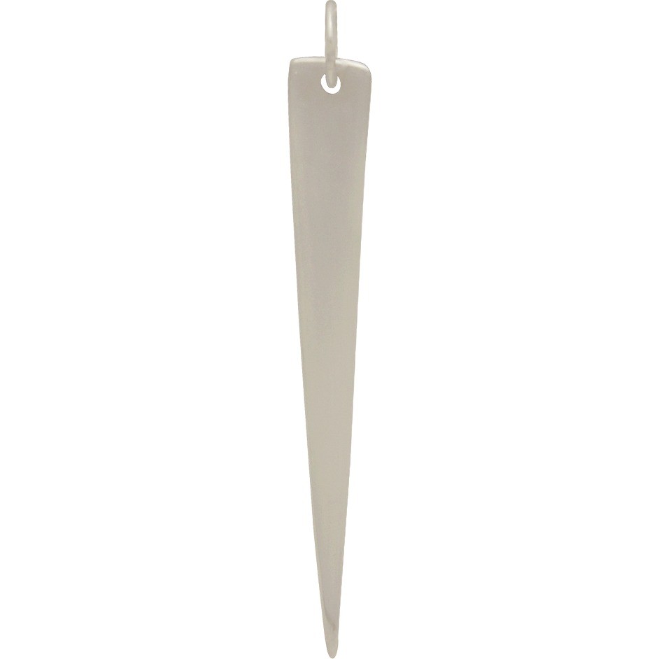 Sterling Silver Long Triangle Pendant 42x5mm