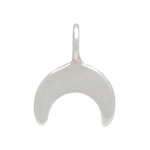 Sterling Silver Tiny Crescent Dangle Charm 9x7mm