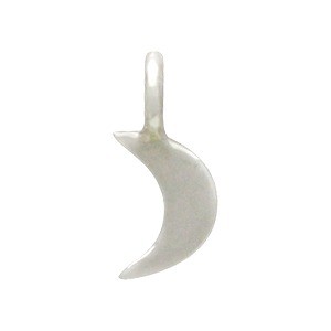 Sterling Silver Tiny Crescent Moon Dangle Charm 9x4mm